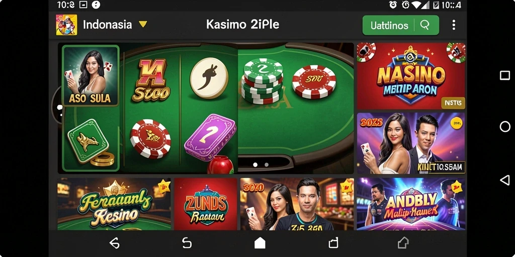 Screenshot pertama menunjukkan tampilan menu utama yang stylish.