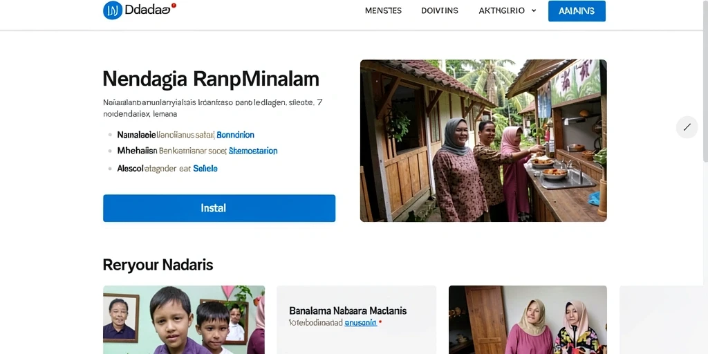 Tampilan menarik dari halaman utama aplikasi.